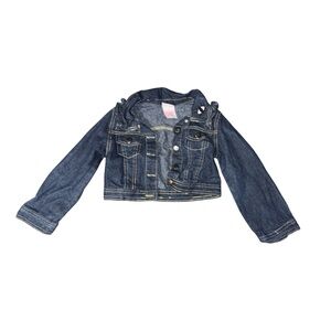 NWOT Nannette Blue Cropped Jean Jacket with Eye Stitching